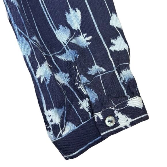 Tiny Anthropologie Semele Shirtdress Blue Motif Floral Embroidered Dress XS - Picture 7 of 8